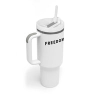 Freedom Statement Tumbler With Handle Free Speech Charlie Kirk Tribute - Wonder Print Shop