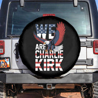 We Are Charlie Kirk Patriotic Spare Tire Cover United We Stand Strong and Honor American Eagle Graphic - Wonder Print Shop