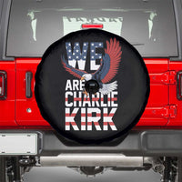 We Are Charlie Kirk Patriotic Spare Tire Cover United We Stand Strong and Honor American Eagle Graphic - Wonder Print Shop