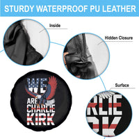 We Are Charlie Kirk Patriotic Spare Tire Cover United We Stand Strong and Honor American Eagle Graphic - Wonder Print Shop