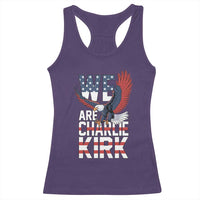 We Are Charlie Kirk Patriotic Racerback Tank Top United We Stand Strong and Honor American Eagle Graphic - Wonder Print Shop