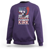 We Are Charlie Kirk Patriotic Sweatshirt United We Stand Strong and Honor American Eagle Graphic - Wonder Print Shop