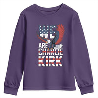 We Are Charlie Kirk Patriotic Youth Sweatshirt United We Stand Strong and Honor American Eagle Graphic - Wonder Print Shop