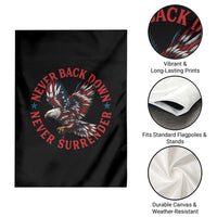Patriotic American Eagle Graphic Garden Flag Never Back Down Never Surrender Memorial for Freedom Fighters - Wonder Print Shop