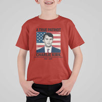 A True Patriot Memorial T Shirt For Kid Charlie Kirk Legacy The Greatness of Our Nation - Wonder Print Shop