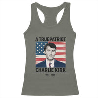 A True Patriot Memorial Racerback Tank Top Charlie Kirk Legacy The Greatness of Our Nation - Wonder Print Shop