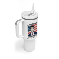 A True Patriot Memorial Tumbler With Handle Charlie Kirk Legacy The Greatness of Our Nation - Wonder Print Shop
