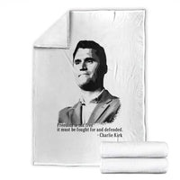 Freedom Is Not Free Throw Blanket Defender of Liberty Charlie Kirk Tribute - Wonder Print Shop