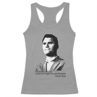 Freedom Is Not Free Racerback Tank Top Defender of Liberty Charlie Kirk Tribute - Wonder Print Shop