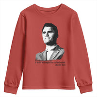 Freedom Is Not Free Youth Sweatshirt Defender of Liberty Charlie Kirk Tribute - Wonder Print Shop