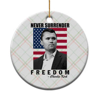Never Surrender Freedom Ceramic Ornament Patriotic Charlie Kirk Tribute American Flag - Wonder Print Shop