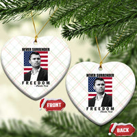 Never Surrender Freedom Ceramic Ornament Patriotic Charlie Kirk Tribute American Flag - Wonder Print Shop