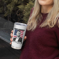 Never Surrender Freedom Tumbler Cup Patriotic Charlie Kirk Tribute American Flag - Wonder Print Shop