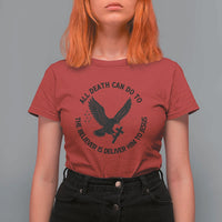 Christian Faith Patriotic T Shirt For Women Death Deliver The Believer To Jesus American Eagle Graphic - Wonder Print Shop