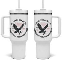 Christian Faith Patriotic Tumbler With Handle Death Deliver The Believer To Jesus American Eagle Graphic - Wonder Print Shop