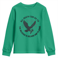 Christian Faith Patriotic Youth Sweatshirt Death Deliver The Believer To Jesus American Eagle Graphic - Wonder Print Shop