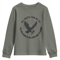 Christian Faith Patriotic Youth Sweatshirt Death Deliver The Believer To Jesus American Eagle Graphic - Wonder Print Shop