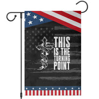 This is the Turning Point Garden Flag Husband Father Patriot Charlie Kirk Tribute Christian Faith