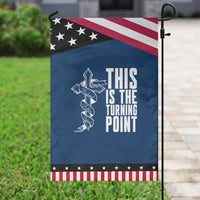This is the Turning Point Garden Flag Husband Father Patriot Charlie Kirk Tribute Christian Faith
