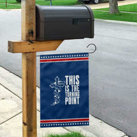 This is the Turning Point Garden Flag Husband Father Patriot Charlie Kirk Tribute Christian Faith