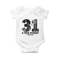 Freedom Number 31 Tribute Graphic Baby Onesie Thank You Charlie Kirk A True Patriot Memorial - Wonder Print Shop
