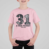 Freedom Number 31 Tribute Graphic T Shirt For Kid Thank You Charlie Kirk A True Patriot Memorial - Wonder Print Shop