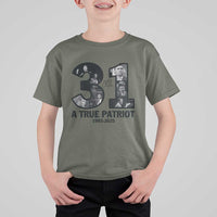 Freedom Number 31 Tribute Graphic T Shirt For Kid Thank You Charlie Kirk A True Patriot Memorial - Wonder Print Shop