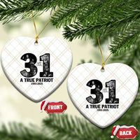 Freedom Number 31 Tribute Graphic Ceramic Ornament Thank You Charlie Kirk A True Patriot Memorial - Wonder Print Shop