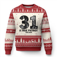 Freedom Number 31 Tribute Graphic Ugly Christmas Sweater Thank You Charlie Kirk A True Patriot Memorial - Wonder Print Shop