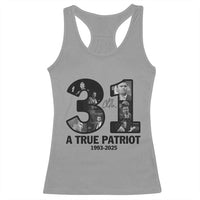 Freedom Number 31 Tribute Graphic Racerback Tank Top Thank You Charlie Kirk A True Patriot Memorial - Wonder Print Shop