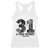 Freedom Number 31 Tribute Graphic Racerback Tank Top Thank You Charlie Kirk A True Patriot Memorial - Wonder Print Shop