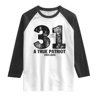 Freedom Number 31 Tribute Graphic Raglan Shirt Thank You Charlie Kirk A True Patriot Memorial - Wonder Print Shop