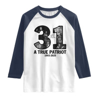 Freedom Number 31 Tribute Graphic Raglan Shirt Thank You Charlie Kirk A True Patriot Memorial - Wonder Print Shop