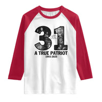 Freedom Number 31 Tribute Graphic Raglan Shirt Thank You Charlie Kirk A True Patriot Memorial - Wonder Print Shop