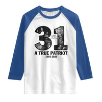 Freedom Number 31 Tribute Graphic Raglan Shirt Thank You Charlie Kirk A True Patriot Memorial - Wonder Print Shop