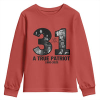 Freedom Number 31 Tribute Graphic Youth Sweatshirt Thank You Charlie Kirk A True Patriot Memorial - Wonder Print Shop