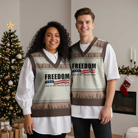 Freedom This Is The Turning Point V-Neck Knit Sweater Vest True Patriot Liberty Defender American Flag - Wonder Print Shop