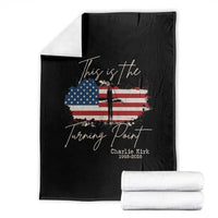 This is The Turning Point Memorial Throw Blanket Tribute to A True Patriot Christian Faith American Flag - Wonder Print Shop