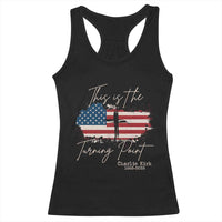 This is The Turning Point Memorial Racerback Tank Top Tribute to A True Patriot Christian Faith American Flag - Wonder Print Shop