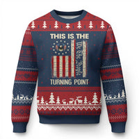 We the People Turning Point Ugly Christmas Sweater Vintage American Flag and Freedom Patriotic Eagle - Wonder Print Shop