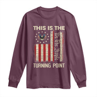 We the People Turning Point Long Sleeve Shirt Vintage American Flag and Freedom Patriotic Eagle - Wonder Print Shop