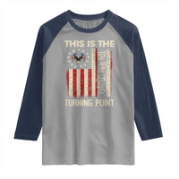 We the People Turning Point Raglan Shirt Vintage American Flag and Freedom Patriotic Eagle - Wonder Print Shop