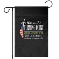 Faith Fueled Turning Point Garden Flag Christian Patriot Cross and American Flag - Wonder Print Shop