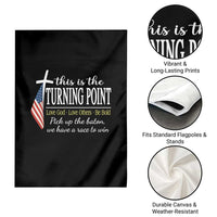 Faith Fueled Turning Point Garden Flag Christian Patriot Cross and American Flag - Wonder Print Shop