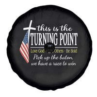 Faith Fueled Turning Point Spare Tire Cover Christian Patriot Cross and American Flag - Wonder Print Shop