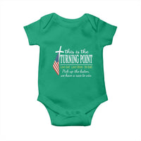 Faith Fueled Turning Point Baby Onesie Christian Patriot Cross and American Flag - Wonder Print Shop