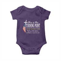 Faith Fueled Turning Point Baby Onesie Christian Patriot Cross and American Flag - Wonder Print Shop