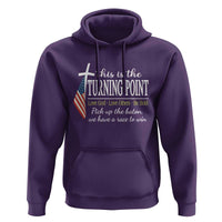 Faith Fueled Turning Point Hoodie Christian Patriot Cross and American Flag - Wonder Print Shop