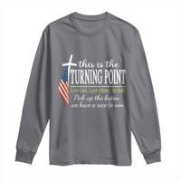 Faith Fueled Turning Point Long Sleeve Shirt Christian Patriot Cross and American Flag - Wonder Print Shop