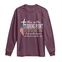 Faith Fueled Turning Point Long Sleeve Shirt Christian Patriot Cross and American Flag - Wonder Print Shop